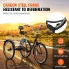 VEVOR Adult Tricycles Bike, 20 Inch Three-Wheeled Bicycles, 3 Wheel Bikes Trikes, Carbon Steel Cruiser Bike with Basket & Adjustable Seat