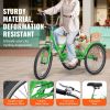 VEVOR Folding Adult Tricycle, 24-Inch 7-Speed Adult Folding Trikes, Carbon Steel 3 Wheel Cruiser Bike with Basket & Adjustable Seat