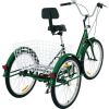 VEVOR Tricycle Adult 24'' Wheels Adult Tricycle 7-Speed 3 Wheel Bikes For Adults Three Wheel Bike For Adults Adult Trike Adult Folding Tricycle Foldab