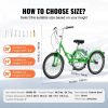 VEVOR Folding Adult Tricycle, 24-Inch 7-Speed Adult Folding Trikes, Carbon Steel 3 Wheel Cruiser Bike with Basket & Adjustable Seat