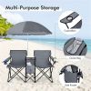 Outdoor camping chair with umbrella
